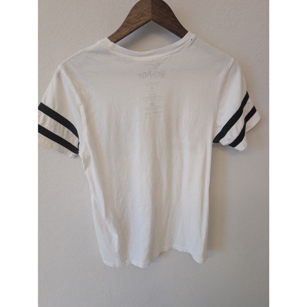 Harry Potter Hogwarts Classic t-shirt w rugby sleeves Y2K Vintage SZ XS - Picture 6 of 6